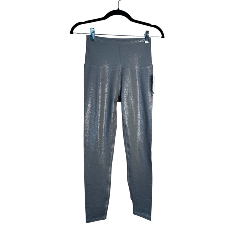 NWT Beyond Yoga Twinkle High Waist Midi Legging TW3243 silver metallic S N22